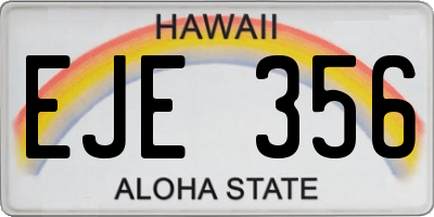 HI license plate EJE356