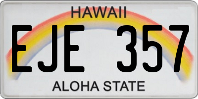 HI license plate EJE357