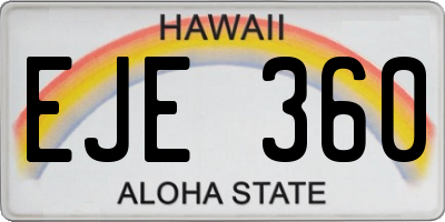HI license plate EJE360