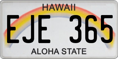 HI license plate EJE365