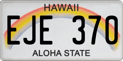 HI license plate EJE370