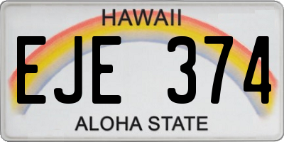 HI license plate EJE374