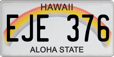 HI license plate EJE376