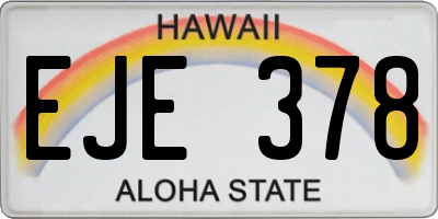 HI license plate EJE378
