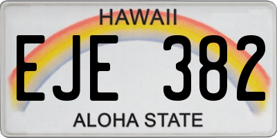HI license plate EJE382