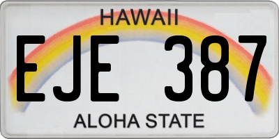 HI license plate EJE387