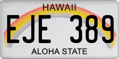 HI license plate EJE389