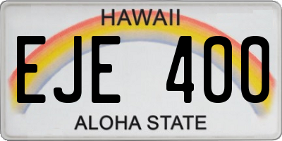 HI license plate EJE400