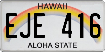 HI license plate EJE416