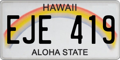 HI license plate EJE419