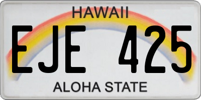 HI license plate EJE425
