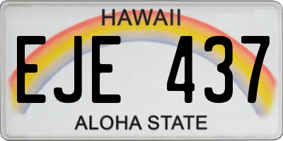 HI license plate EJE437