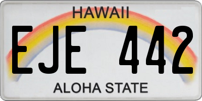 HI license plate EJE442