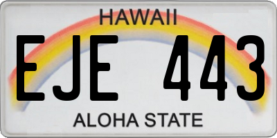 HI license plate EJE443