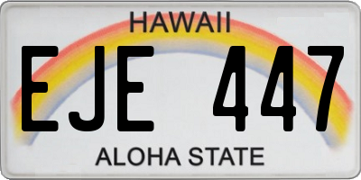HI license plate EJE447