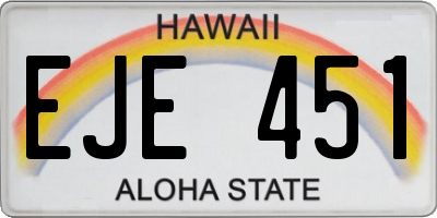 HI license plate EJE451