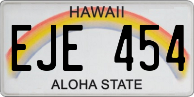 HI license plate EJE454