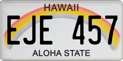 HI license plate EJE457