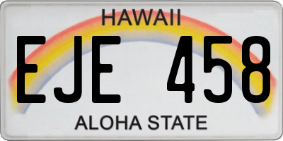 HI license plate EJE458