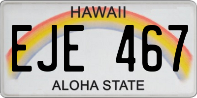HI license plate EJE467