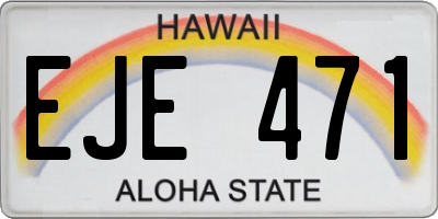 HI license plate EJE471