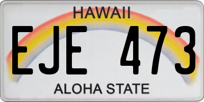 HI license plate EJE473
