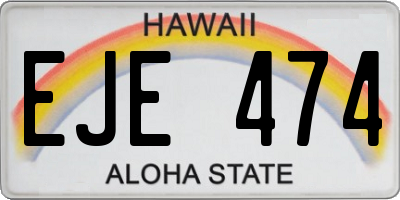 HI license plate EJE474