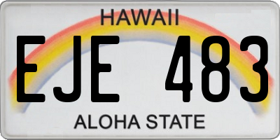 HI license plate EJE483