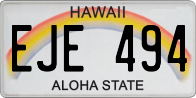HI license plate EJE494