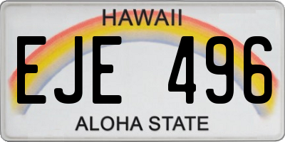 HI license plate EJE496