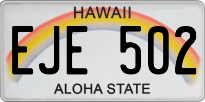 HI license plate EJE502