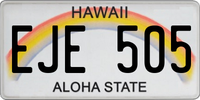 HI license plate EJE505