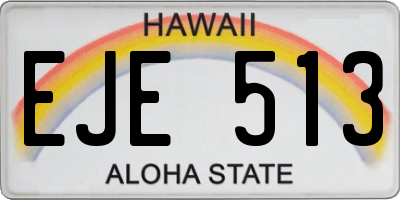 HI license plate EJE513