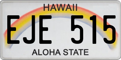 HI license plate EJE515