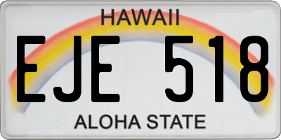 HI license plate EJE518