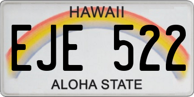 HI license plate EJE522