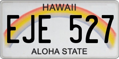 HI license plate EJE527