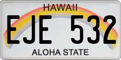 HI license plate EJE532