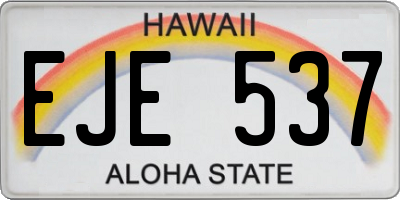 HI license plate EJE537