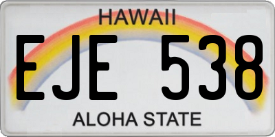HI license plate EJE538