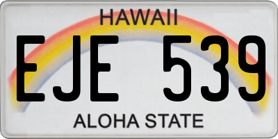 HI license plate EJE539