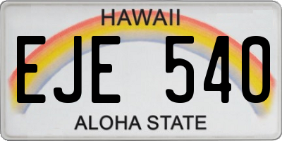 HI license plate EJE540