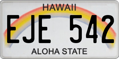 HI license plate EJE542
