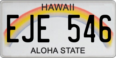 HI license plate EJE546