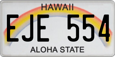 HI license plate EJE554