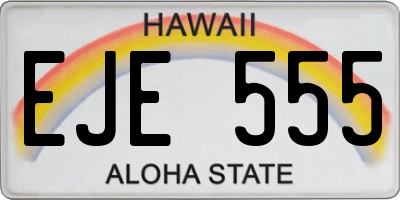 HI license plate EJE555