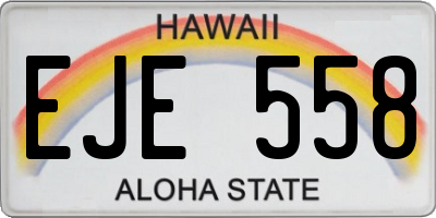 HI license plate EJE558