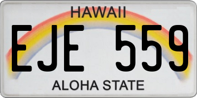 HI license plate EJE559