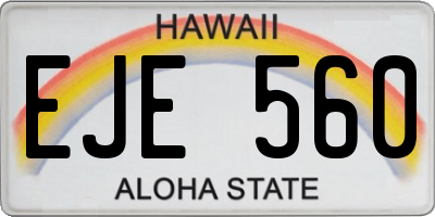 HI license plate EJE560