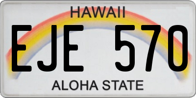 HI license plate EJE570